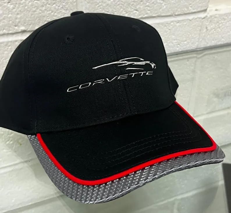 SR1 Performance C8 Corvette Next Generation Gesture Logo Hat - Chevrolet Performance Cap with Carbon Fiber Accent & Red Stripe - Image 3